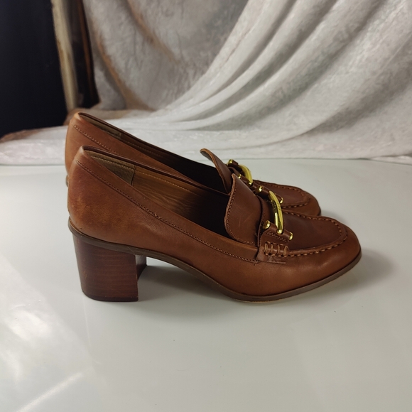 Ralph Lauren Dalena Brown Bit Loafers with Block Heels 7B - Picture 7 of 12
